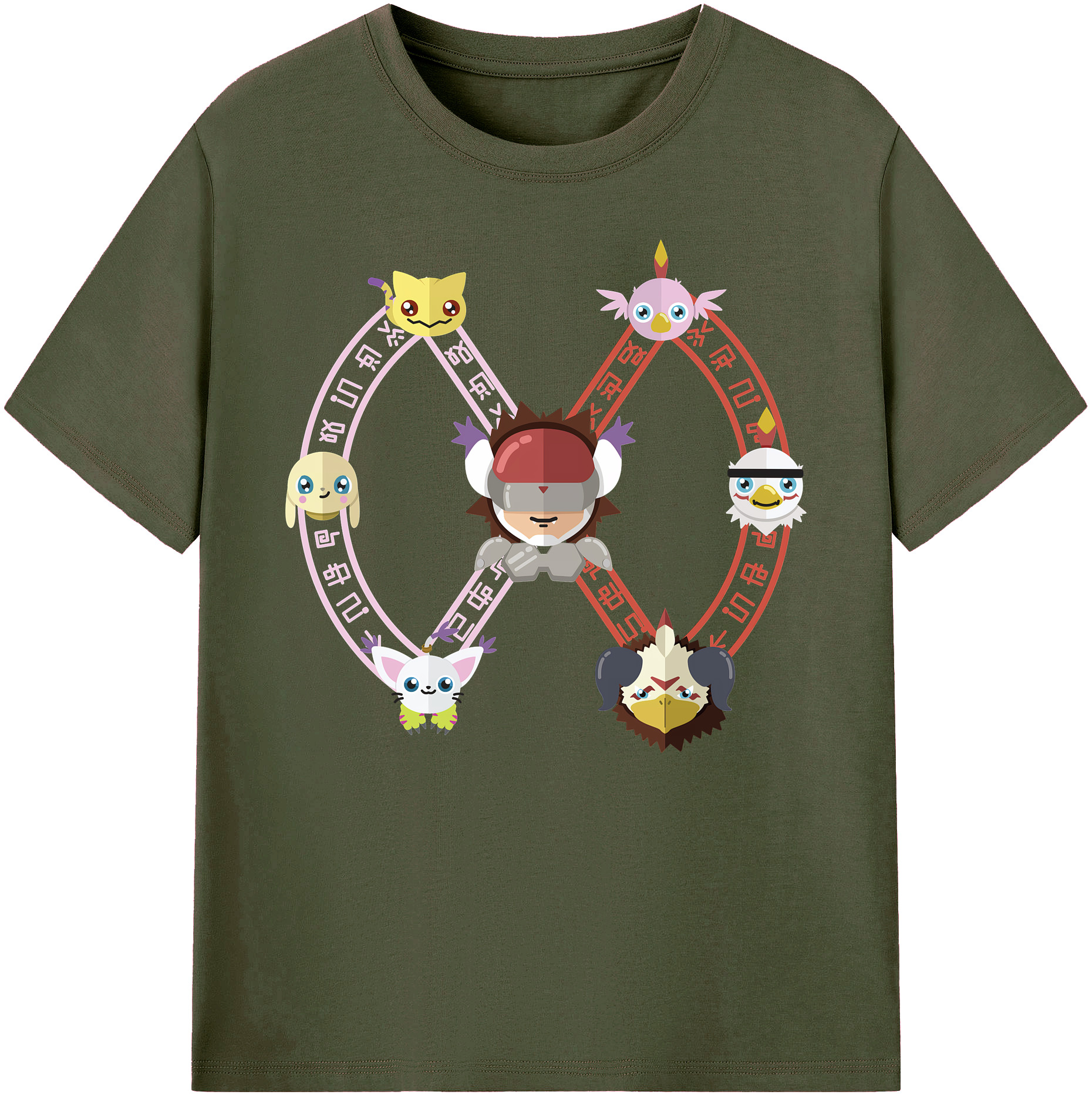 （画像用） Digimon デジタルモンスター/デジモン 綿100％ メンズ半袖Tシャツ｜肌触りやわらか＆通気性
